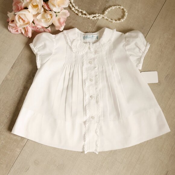 UNIQUE RARE White Heirloom Vintage Dress Feltman Brothers Newborn to 3 Months - Picture 1 of 6